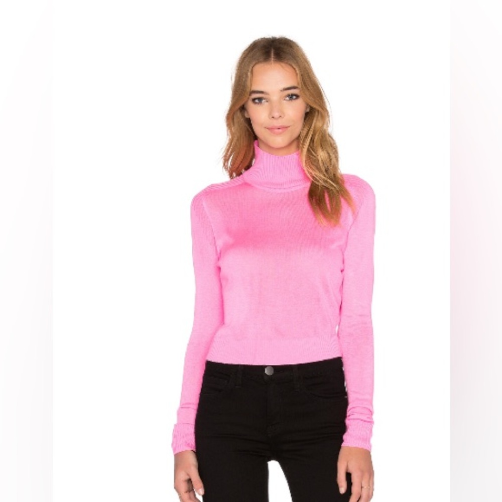 Revolve Pink Cropped Sweater